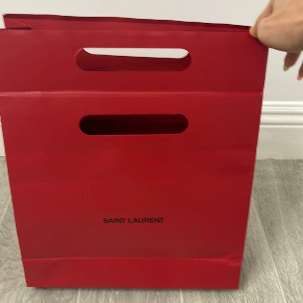 Saint Laurent paper bags in red size 12”x11”x4”